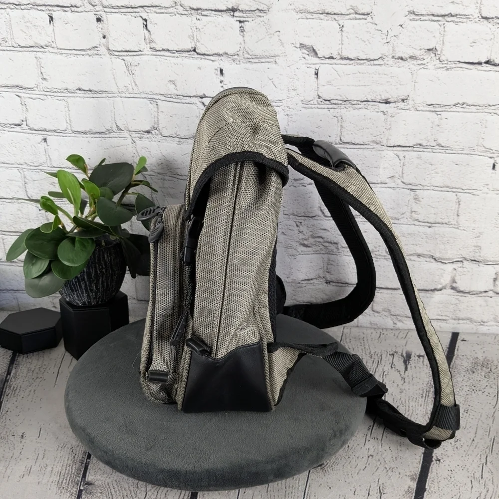 TUMI Black and Silver Backpack, Small